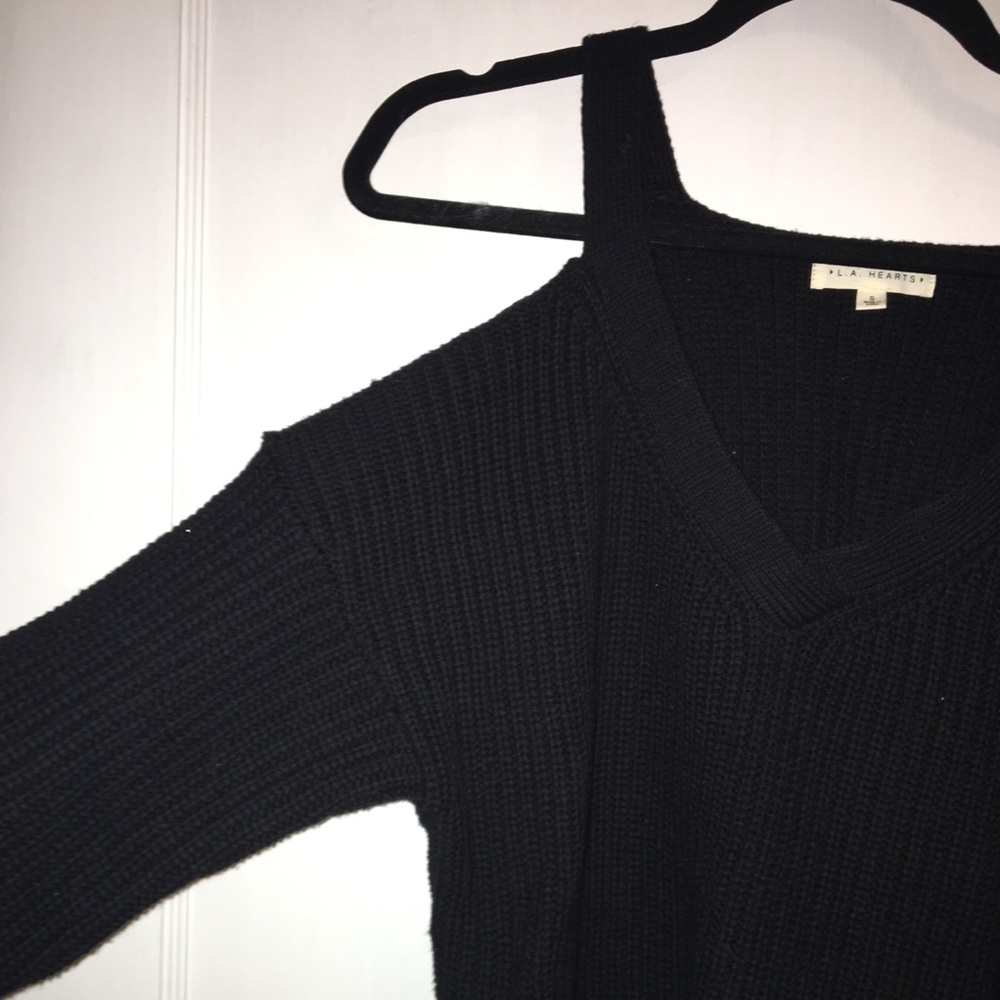 Cold shoulder sweater
